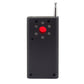 Handheld RF signal detector rear view with red button and metal antenna tip