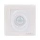 White wall motion sensor switch with circular PIR sensor under a square cover