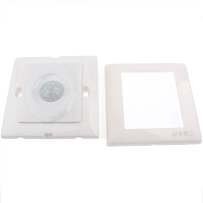 White wall motion sensor switch with open back and removable front cover