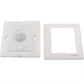 White human motion sensor switch with front cover and mounting frame