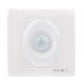 White square wall PIR motion sensor switch with circular lens and bezel