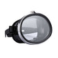 Wide-view black dive goggles with tinted lens and adjustable side strap