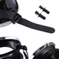Close-up of black dive goggle strap with buckle and mounting screws