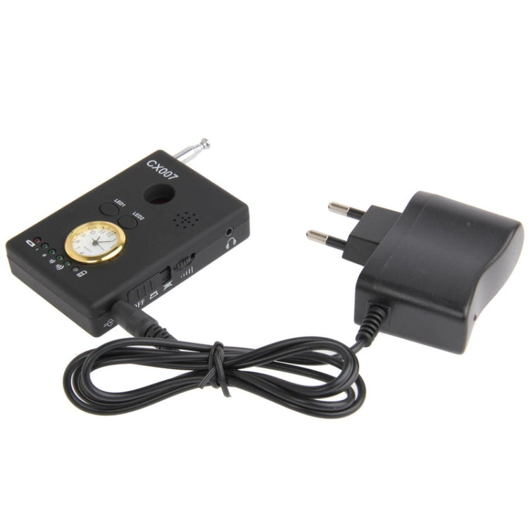 Black CX007 detector kit with AC power adapter and coiled cable