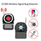 Wireless signal detector with rotary dial, LED screen, and antenna