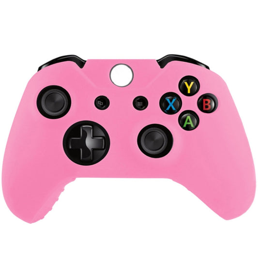 Pink silicone protective game controller case with cutouts for buttons and thumbsticks