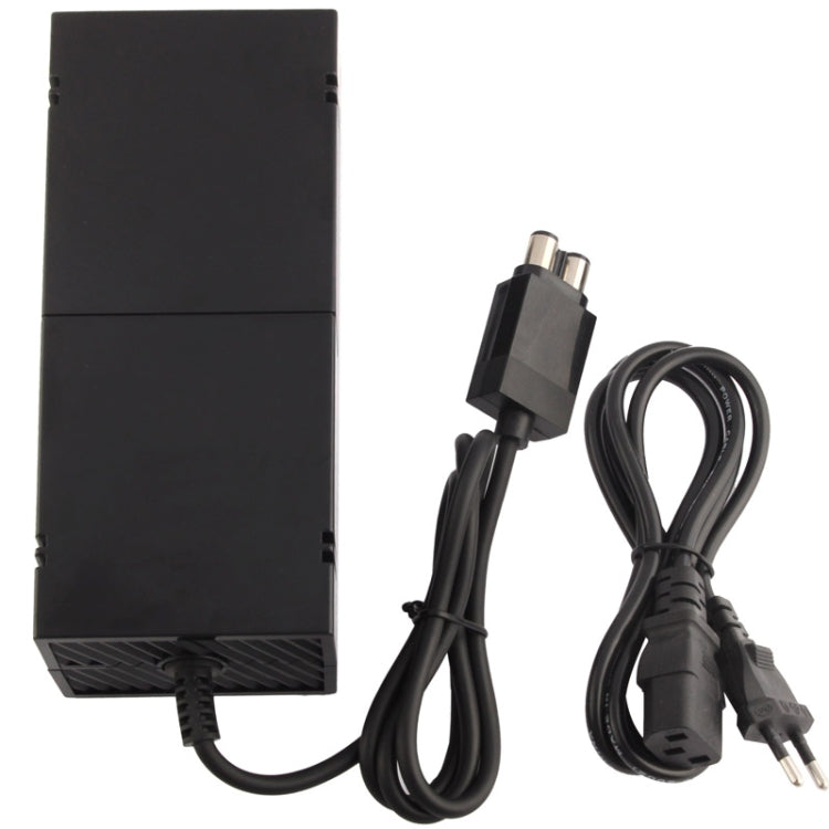 Black AC adapter with US plug and attached power cable for Xbox One console