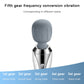 Massage stick head with five vibration gear modes shown at bottom