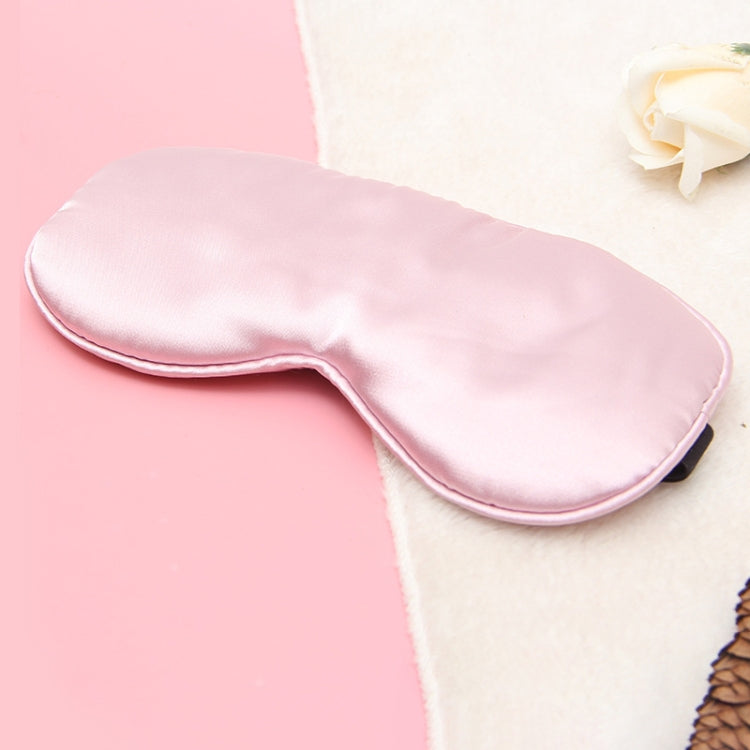 Pink satin heated sleep eye mask with padded curved shape