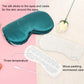 Teal satin heated eye mask with moxa padding and heating stick