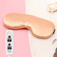 Rose gold satin heated sleep eye mask with white USB/DC controller unit