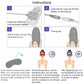 Heated eye mask instruction diagram with controller and timing steps