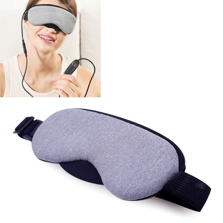 Purple heated sleep eye mask with side strap and connected cable