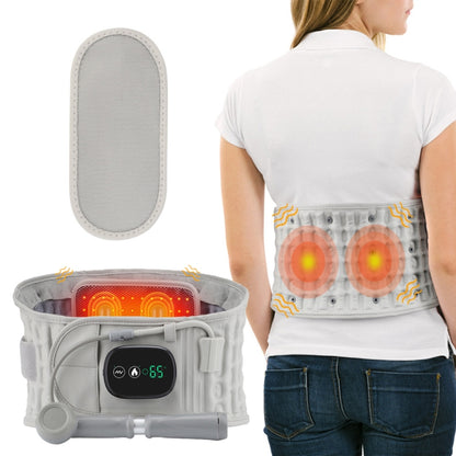 Grey inflatable heating massage belt with electronic controller and air chambers
