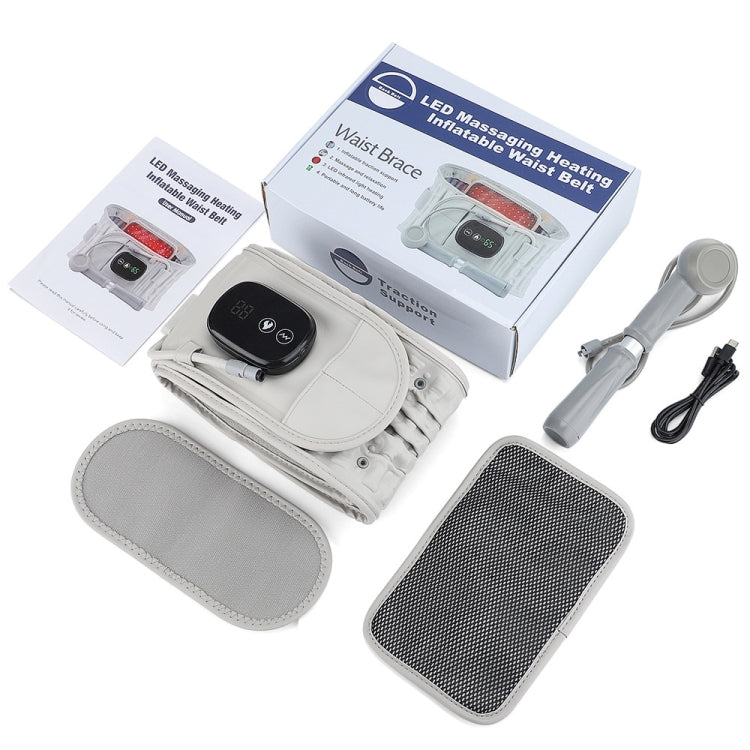 Inflatable heating belt kit with controller, hand pump, and spare accessory pack