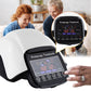 Infrared knee hot compress massager showing screen while seated on a person