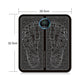 Black patterned EMS foot massage pad with center round control module