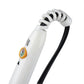 Soldering iron cable end with white strain relief and coiled spring section