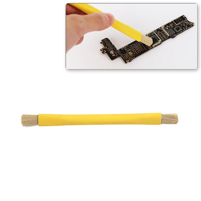 Yellow double-head pig hair brush for BGA repair and anti-static cleaning