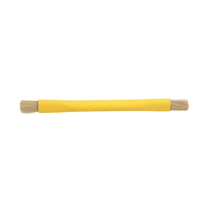 Yellow pig hair double-ended brush with hard bristle tips