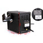 Compact hot air gun base unit with input/power label, fuse marking, side size arrows