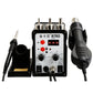 Digital hot air soldering station kit with LCD display, black nozzle, stand and tools