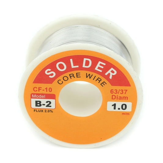 Solder wire spool top label: 1.0mm, 63/37, flux 2.0%, rosin-core