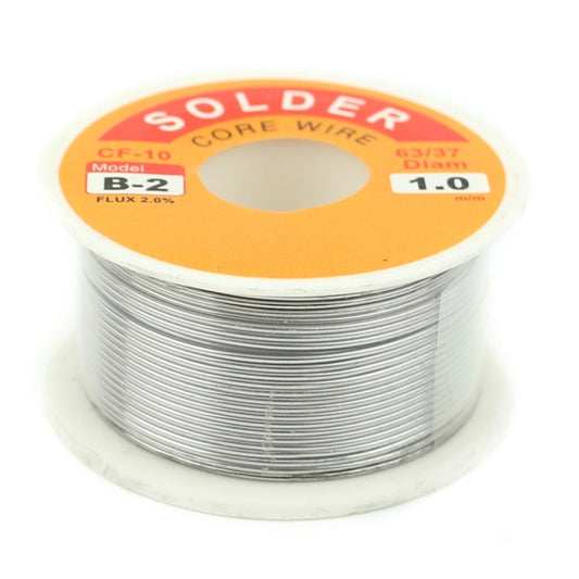 Solder wire spool label: 1.0mm, flux 2.0%, 63/37, rosin-core