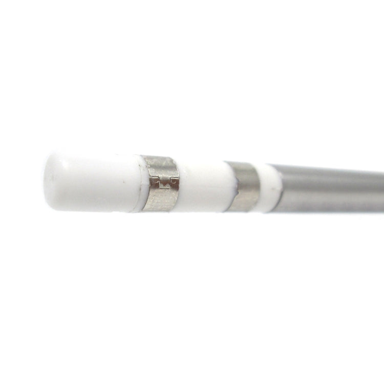 QUICKO T12-J02 soldering iron tip close-up, metal collar with black insert