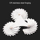 Stainless steel thread gauge with interlocking fan-shaped tooth blades and screws