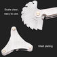 Stainless thread gauge template with curved fan teeth and engraved scale