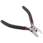 Diagonal cutters with black handles and red accent rings, angled side cutters