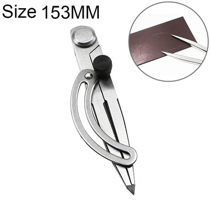 Carbon steel head spacing gauge compass with pointed legs and black adjustment knob