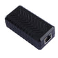 PoE IP camera extender, black housing with RJ45 Ethernet port on the side