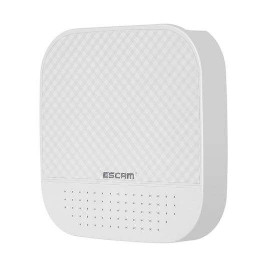 White ESCAM NVR digital video recorder front view with perforated grille and ESCAM badge