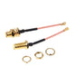 SMA female RF adapter cable with copper braid lead plus mounting nuts and washers