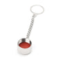 RF connector dust cap keychain with key ring and red inner threaded cap