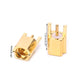 MMCX female 3-jack connector pin pair, gold-plated, side view with size markings