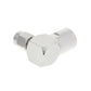 Right-angle RF coax adapter, chrome hex body with dual threaded connector ends