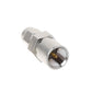 Silver metal RF coaxial plug adapter with threaded RF connector