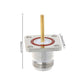 Brass RF female connector with square four-hole flange and silver threaded body