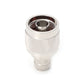 Silver RF coaxial adapter coupler, circular port with center pin and inner ring