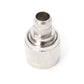 Silver RF coaxial adapter, internal threaded sleeve and smooth connector port