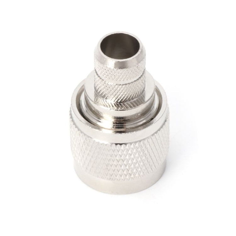 Silver RF coaxial adapter, internal threaded sleeve and smooth connector port