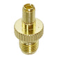 Gold SMA female to TS9 male coax adapter end with threaded coupling and center opening