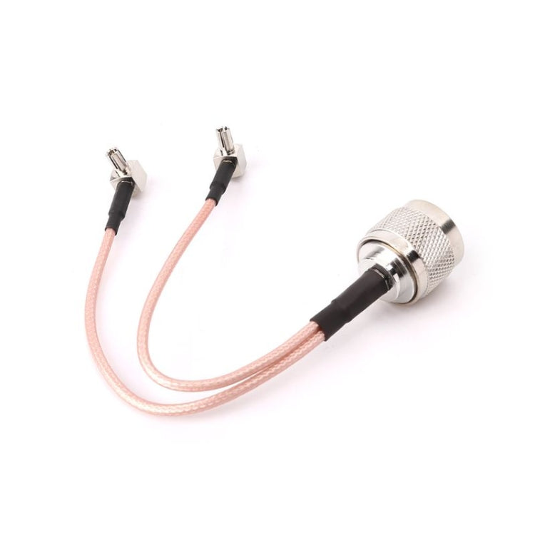 Pink RG316 cable with N male coax plug and two TS9/CRC9 male plugs on short leads