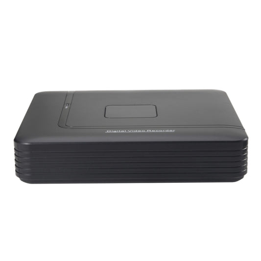 Black digital video recorder, top view with rectangular control panel