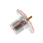UHF SO239 female adapter, silver threaded body with flange and mounting bolt holes