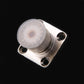 UHF SO239 female panel-mount connector with square metal base and 3 mounting holes