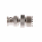 BNC male to UHF SO-239 RF adapter, side view showing threaded connectors